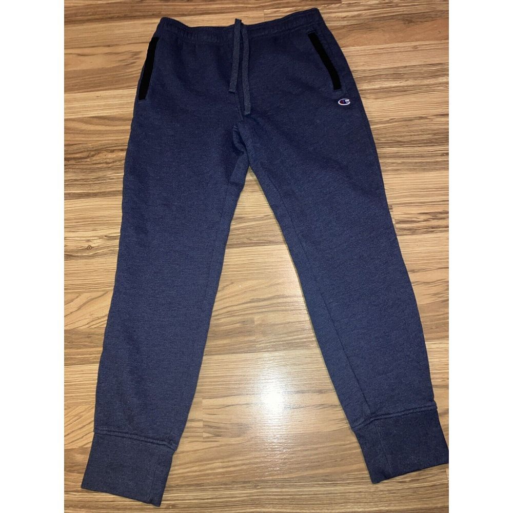 Champion Men's Jogger Pants Small Athletic Heather Navy Pockets (C3-16)